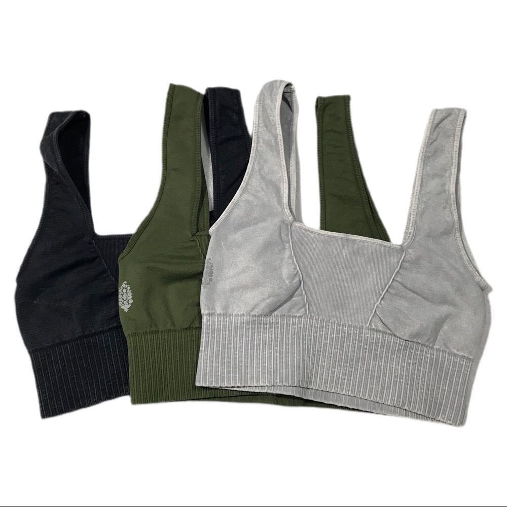 FP Movement 3-Pc Good Karma Square Neck Bra Bundle - Size XS/S